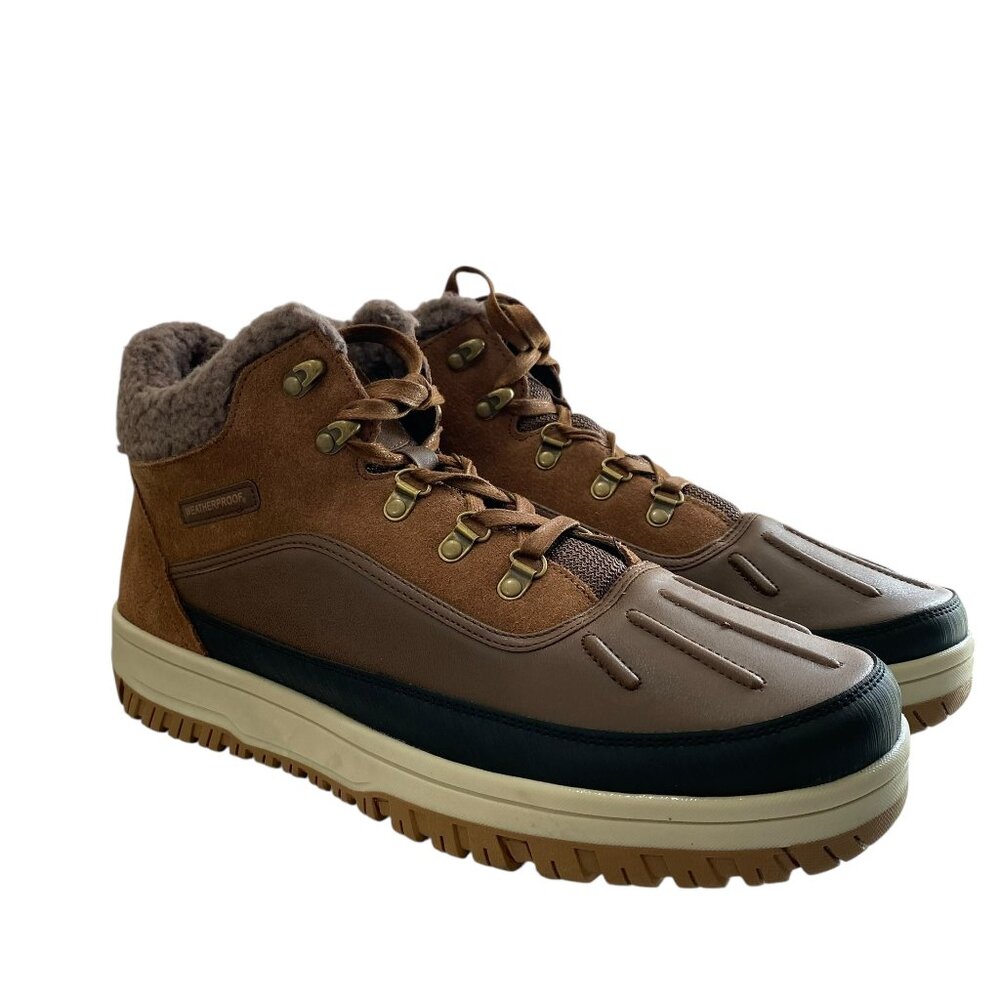Weatherproof Leather Landon Sneaker Boots Men 13 Cognac New Lace Up Memory Foam‎
